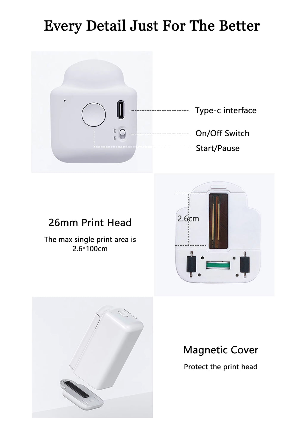 PrintPods Handheld Printer Mini Portable